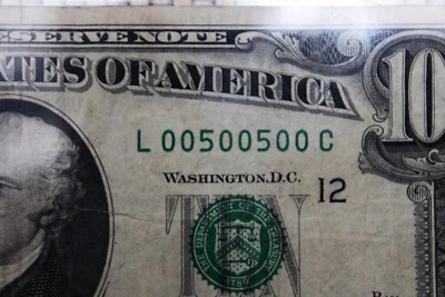 "RADAR NOTE" ULTRA-RARE!!!!! WITH 6 ZEROS!!!! 1974 $10--ONLY 1 OUT OF 1,000,000! - Image 1 of 3