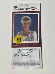 America West Airlines Air ticket jacket 1995 Diane Lewis Chairman Club, Reser - Picture 1 of 4