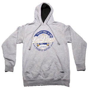 Las Vegas Grey Hoodie Feelin' Lucky Where it Happens Gray Pullover Small - Imagen 1 de 8