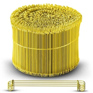 8 Inch x 1000pc YELLOW PVC COATED Double Loop Rebar Wire Tie 17 Gauge SIMBASTEEL - Picture 1 of 7