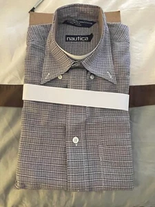 Camisa Nautica para Hombre Gris Negra Blanca a Cuadros Mangas Largas con Botones Talla S Pequeña - Imagen 1 de 7