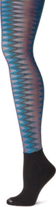 NEW Boot Tights Socks Shelby Mason ankle size B zigzag blue green burnt 2 pairs - Picture 1 of 10