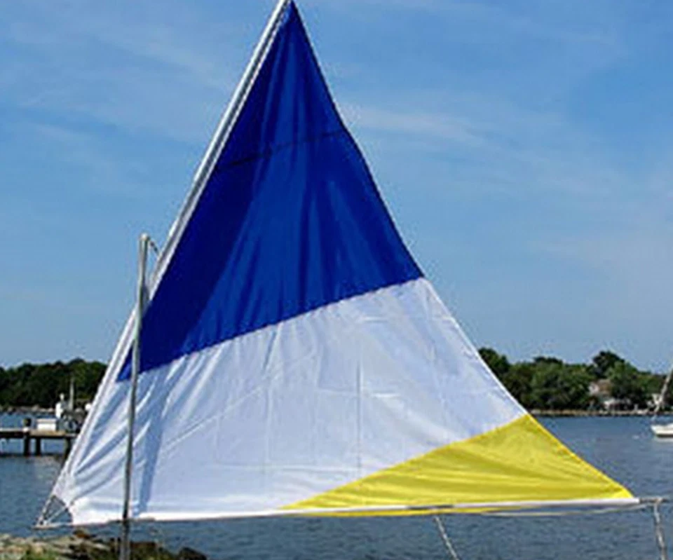 Sail for Super Snark, Sea Snark, canoe, etc. Blue/White/Yellow (F-45)