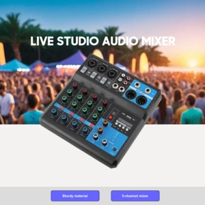 Mixer Live Studio Audio Mischpult DJ Console Verstärker mit 5-Kanal - Bild 1 von 14