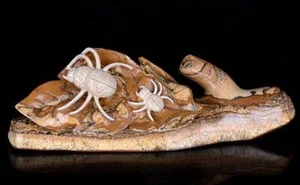 8.15"Natural Pciture Jasper Ladybugs Carving,Hand-carved Crafts AP90 - Picture 1 of 8