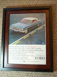 Vintage Framed Ford Fairlane Advertisement - Picture 1 of 6