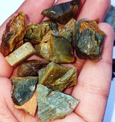 Lote de 242,50+ quilates de piedras preciosas sueltas 100 % naturales crisoberilo ojo de gato áspero ~ regalo gratis Foto 1 de 4