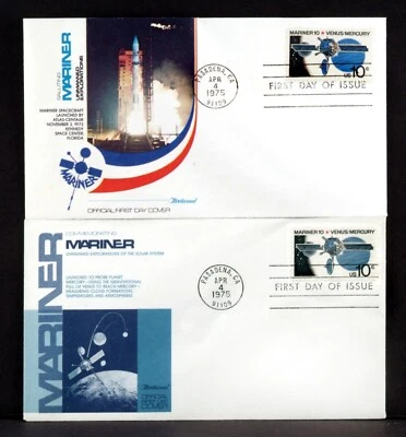 FLEETWOOD SALUTING MARINER- MARINER VENUS MERCURY 1975 2  FDC SET MINT/FINE - Image 1 of 2