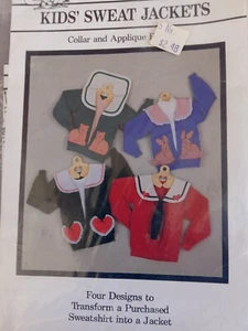 Chaquetas de chándal hechas a mano para niños cuello y apliques patrón corte - Imagen 1 de 3