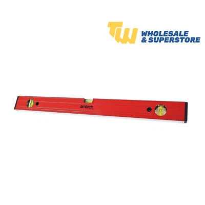 24” Ribbed Spirit Level 3 Vials Milled Face Aluminium Ruler Builder Professional - Image 1 of 3