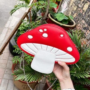 Pu Leather Tote Purse Handbag Women Mushroom Shape Shoulder Bag Purse Satchel - Bild 1 von 24