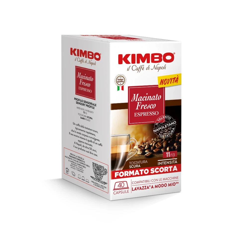 Kimbo Capsule Caffè Compatibili Lavazza A Modo Mio Macinato Fresco x160, 200 240