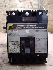 Square D FAL3601513M 3 Pole 600 Volt 15 Amp Mag Guard Circuit Breaker Tested - Picture 1 of 9