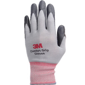 3M Comfort Grip Gray Nitrile Foam Coated Work Safety Gloves (10 Pairs) Medium
