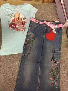 Girls size 6X Hannah Montana Shirt W/ Bongo Jeans~Adjustable Waist~Brand New - Picture 1 of 5