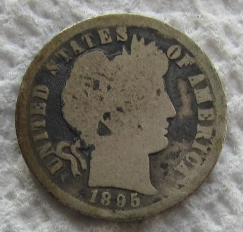 1895-O Barber Silver Dime Rare Key Date New Orleans Mint Issue Full Date Good Cover
