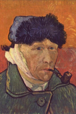 Vincent van Gogh Self-Portrait with Bandaged Ear and Pipe Art Poster 12x18 - Image 1 of 3