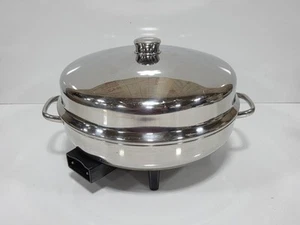 VTG Farberware 344A Electric 12" Fry Pan Skillet Cookware Dome Lid Stainless USA - Picture 1 of 8