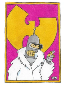 New MSYiii Mash UP Bender Futurama Wu-tang Weird Hip Hop Rap Pop Comic Book Art - Picture 1 of 1