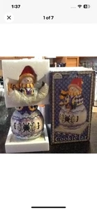 JIM SHORE WINTER FOLK COOKIE JAR - CHRISTMAS SNOWMAN - Picture 1 of 3