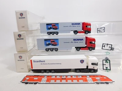3x wiking H0 1:87 Lorry Scania: 54685+ 54693 Scanrent Mint + Box #CY920-0, 5 - Image 1 of 4