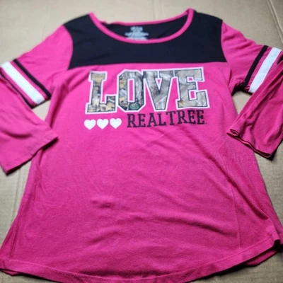 RealTree, "Love" Graphic Tee Women's Large 12-14 Long Sleeve T-shirt  - Image 1 of 4
