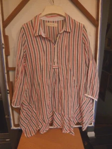 ISABELLA SINCLAIR-ANTHROPOLOGIE STRIPE TUNIC TOP     WOMENS SZ.  M   EUC! - Picture 1 of 3