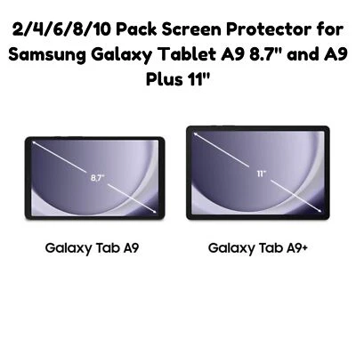 2/4/6/8/10 Pack Screen Protector for Samsung Galaxy Tablet A9 8.7"and A9 Plus 11
