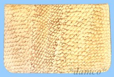 New TAN GENUINE WALLEYE LEATHER-FISH SKIN-BUSINESS CARD HOLDER-ID-CREDIT CARD