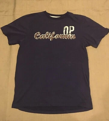 Camiseta azul cosida gráfica OP California para niños talla mediana (38/40) Foto 1 de 2