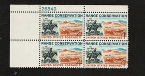 1961 U.S Commem 4c RANGE CONSERVATION  Plt #Blk of 4  Sc#1176 M/NH/OG/Pristine - Picture 1 of 1