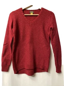 Cabelas Womens M Merino Wool Blend High Low Sweater Red christmas - Picture 1 of 10