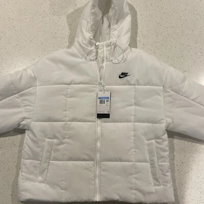 Nike Sportswear Therma-Fit White Puffer Jacket w/Hood - FB7672-100 - Women’s Med - Image 1 of 4