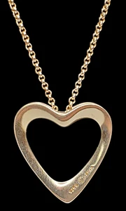 Rare Georg Jensen Denmark Signed Sterling Silver Heart Pendant Necklace - Picture 1 of 9