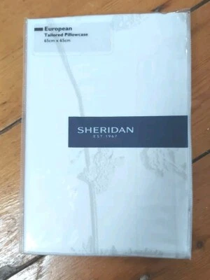 Sheridan Tailored Pillow Case 65 X 65 cm (1)  White/Sand (Rrp £29) - Image 1 of 2