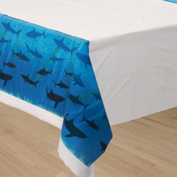 Shark Splash Birthday Party Supplies Table Cover - Image 1 of 1