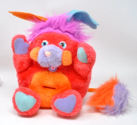 Vintage 1986 Plush Plucky Popple Coin Bank 9" Piggy Bank Money Saver Cover