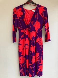 DRESS UK 18 BY STUDIO 8 (PHASE EIGHT) KNEE LENGTH FLORAL PURPLE/RED ORP £89 BNWT - Picture 1 of 4