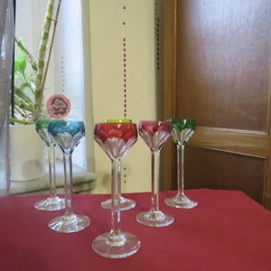 6 Bicchieri Liquore Colore Cristallo Di saint louis Modello Bristol Firmato L 2 - Foto 1 di 12