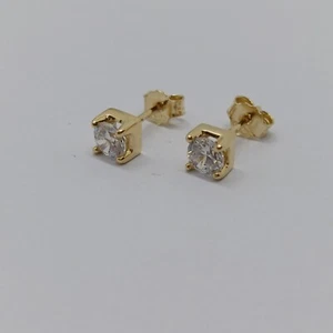 ORECCHINI A BOTTONE PUNTO LUCE CON ZIRCONI IN ORO GIALLO 18KT 1.6 GRAMMI (7936) - Foto 1 di 12