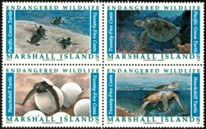 Marshall Islands 1990 - Endangered Wildlife Turtles - Block of 4 - Sc 380a - MNH - Picture 1 of 1