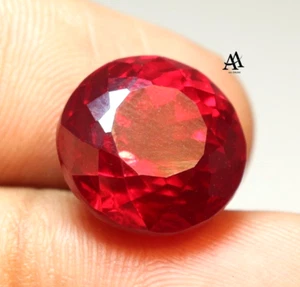 Certified Flawless 23.70 Ct Natural Burmese Red Ruby Round Cut Loose Gemstone - Picture 1 of 8