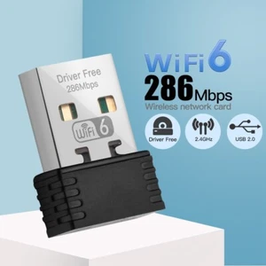 Mini WiFi 6 USB Wireless Adapter 2.4G Network Wifi Dongle Laptop PC 286Mbps - Picture 1 of 12