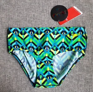 Speedo Junior Boys Swim Squad GEO Neon Trunks Green Blue AUS Size 12 14 16 BNWT - Picture 1 of 3