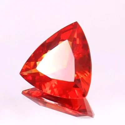 Excelente piedra preciosa suelta de ópalo de fuego mexicano rojo naranja corte trillón natural de 12,25 quilates Foto 1 de 4