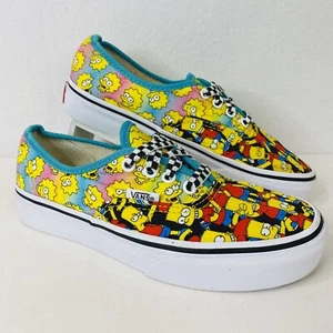 🔥 Vans Customs The Simpsons Bart On Toe Lisa On Heel *Rare* 3 Youth US Lace Up - Picture 1 of 11