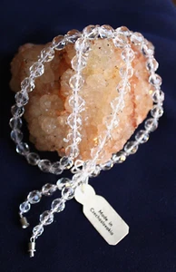 Czech Faceted Crystal Octagonal Hand Knotted Beaded VTG Necklace Gorgeous 22" - Picture 1 of 7