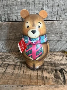 Dekorative Weihnachten 10 Zoll Braunbär Süßigkeiten usw. Blech Filzohren LEER - Bild 1 von 10