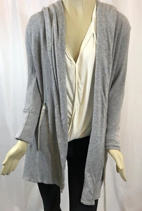 NUEVO CON ETIQUETAS ESPLÉNDIDO Pequeño Cárdigan Térmico Nórdico Chaqueta Gris Cierre de Corbata Tejido Waffle - Imagen 1 de 6