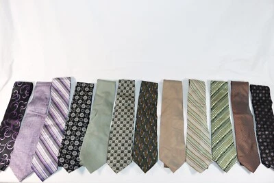 Lote de 12 corbatas de diseñador de seda para hombre CLAIBORNE 2 PLATINUM GARATI PANTANI Foto 1 de 4